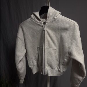 Aritzia Gray Zip-Up Hoodie